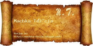 Machka Tácia névjegykártya